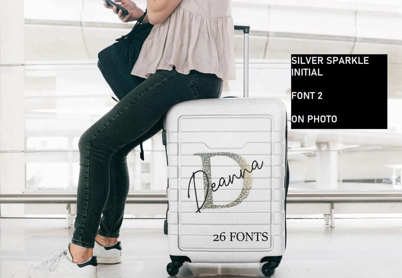 Suitcase Sticker Initial Name Decal Personalised Suitcase Etsy