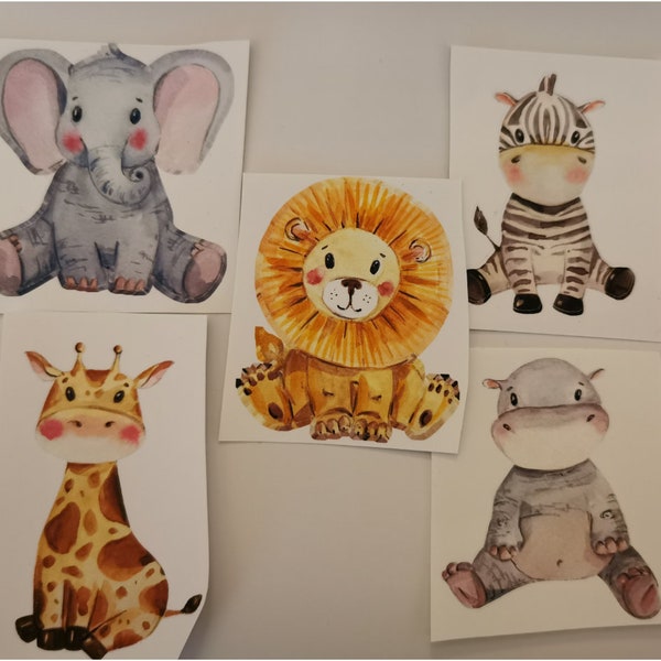 safari animal stickers for pump bottles | containers| books | walls |  toys and more | party ideas  baby/toddler birthday gift 1st birthday