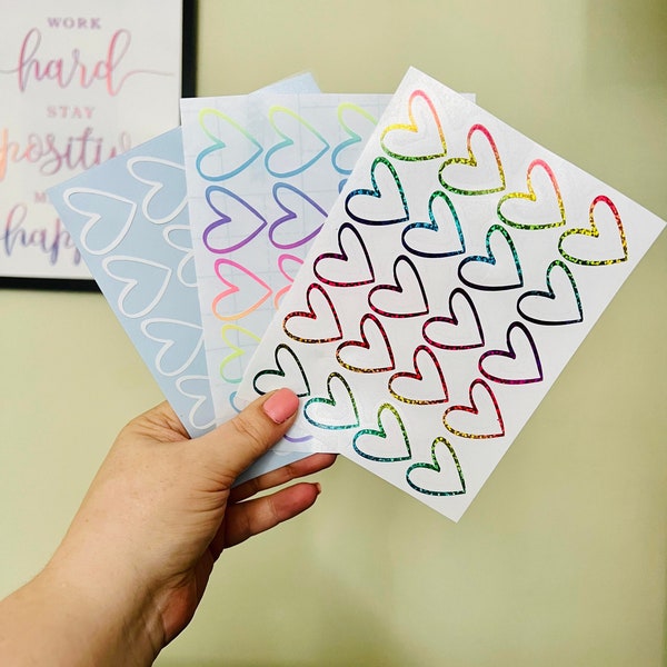 Gold Heart Stickers Etsy