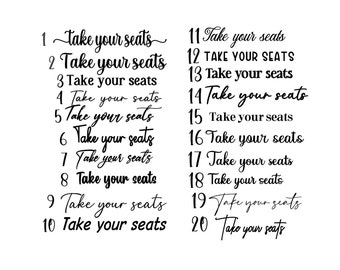 take your seats Vinyl Decal sticker|  wedding on a budget | Make your own wedding sign for your guest | wedding signage| diy seat sign|