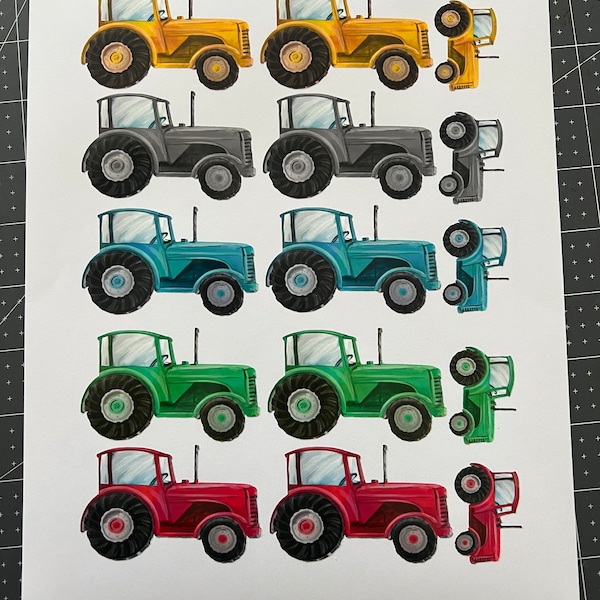 autocollants de tracteur | scrapbooking| anniversaire| cadeau tracteur| | d’agriculteurs machines agricoles| autocollant de carnet de notes| journalisation| fête|