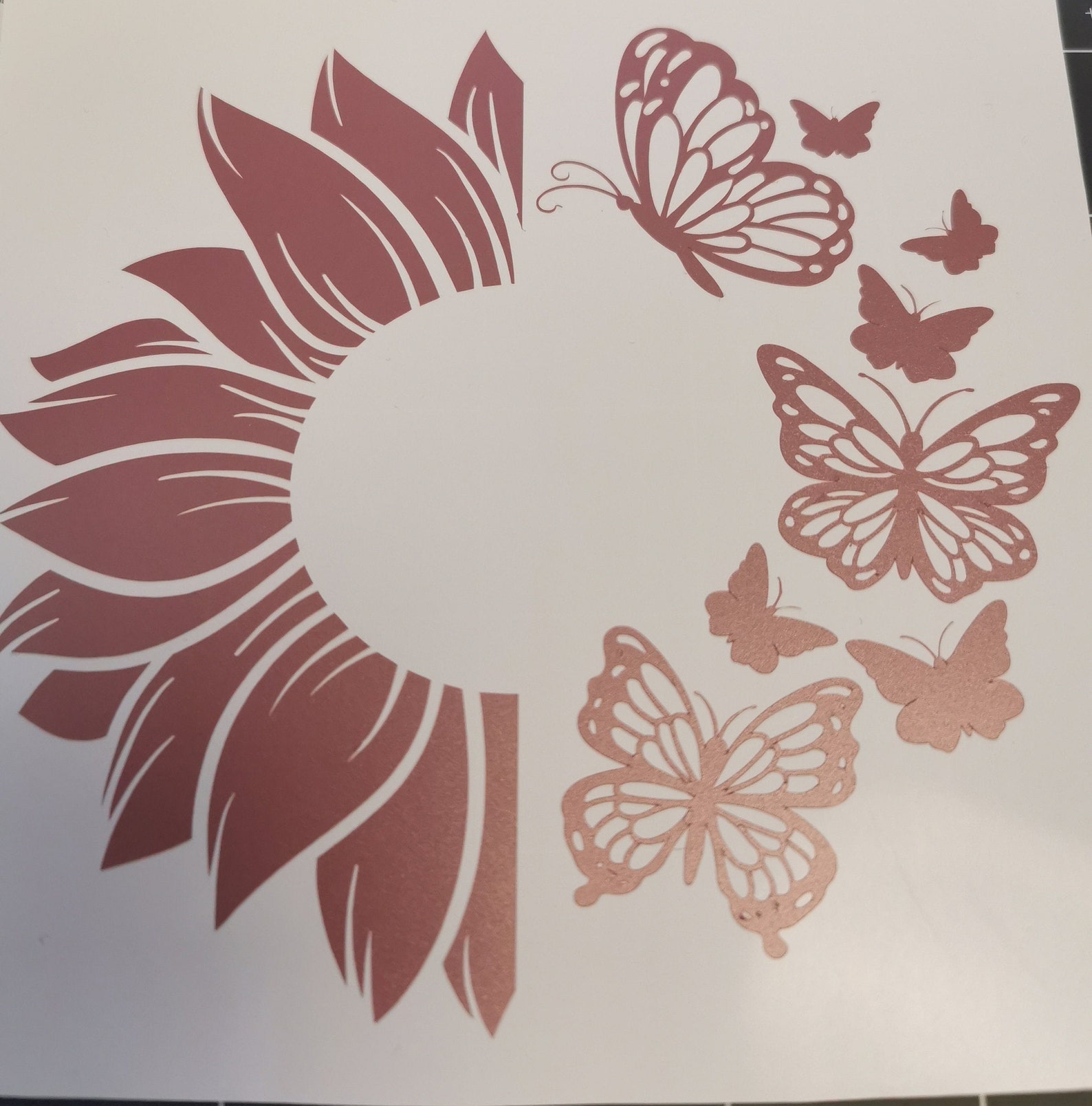 Sunflower AND Butterfly Vinyl Decal Sunflower Car Decal Etsy UK