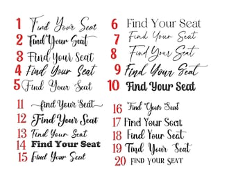find your seat Vinyl Decal sticker|budget wedding sign|  Make your own wedding sign for your guest | wedding signage| diy seat sign|