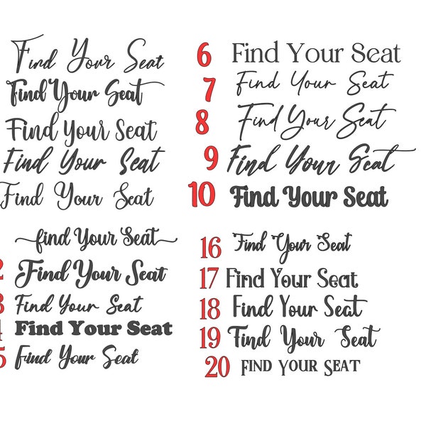 find your seat Vinyl Decal sticker|budget wedding sign|  Make your own wedding sign for your guest | wedding signage| diy seat sign|