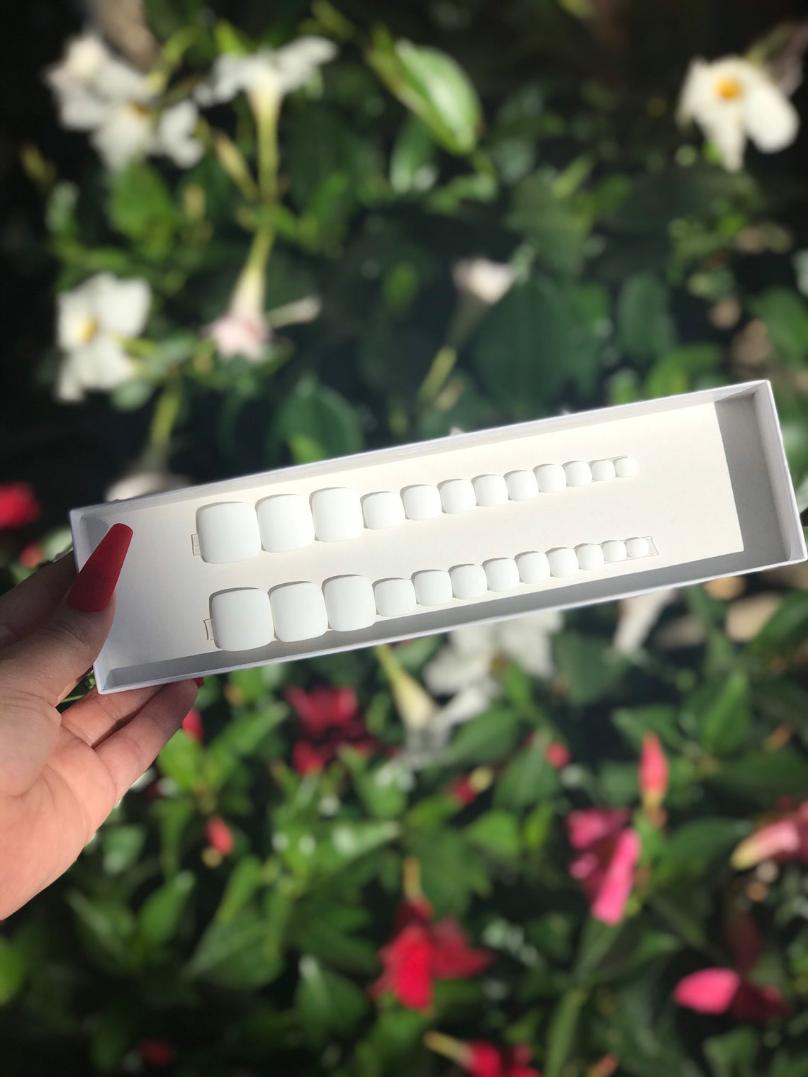 Toe nail press ons white matte/glossy press on toe nails 24pcs | Etsy