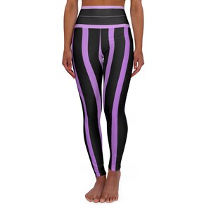 Striped Purple High Waisted Leggings