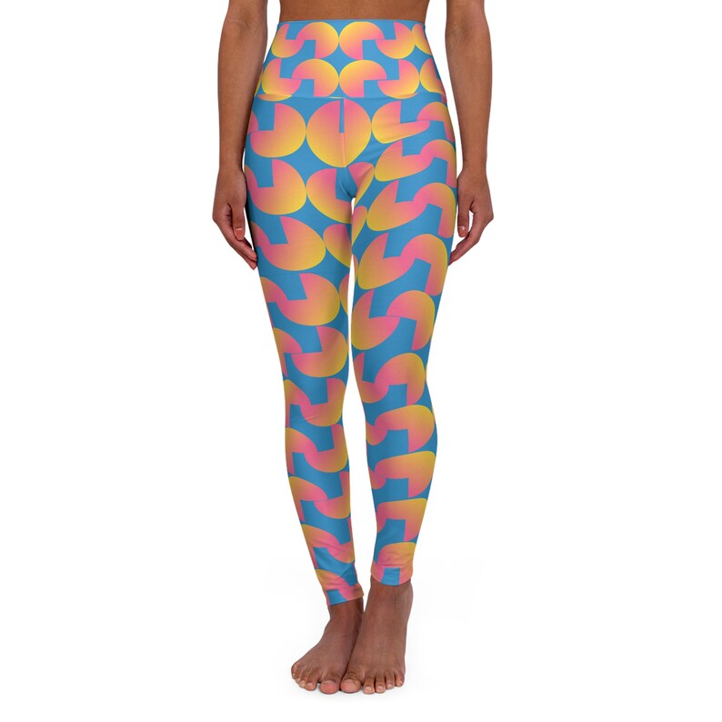 Sister Amy Women's High Waist Geometric Leggings - Thick Elastic Ankle Tights, Polyester Spandex, One Size - View #7