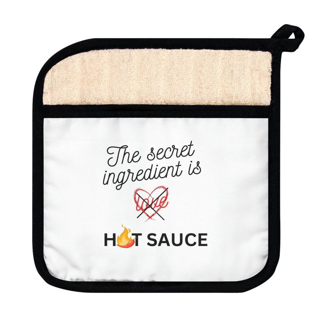 The Secret Ingredient is Hot Sauce Oven Mitt Bbq Grill Glove Potholder