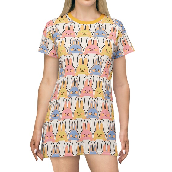 Bunny T-shirt Dress-easter Outfit-rabbit-holiday Outfit-easter