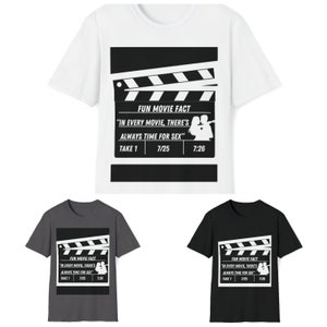 Fun Movie Fact Unisex Soft style T-Shirt, Vintage Ultimate Comfort Trendy Couples Stylish Cristmas Cotton Solid T shirt Clothing.