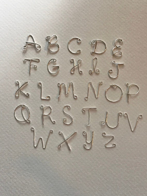 Wire letter necklace deals