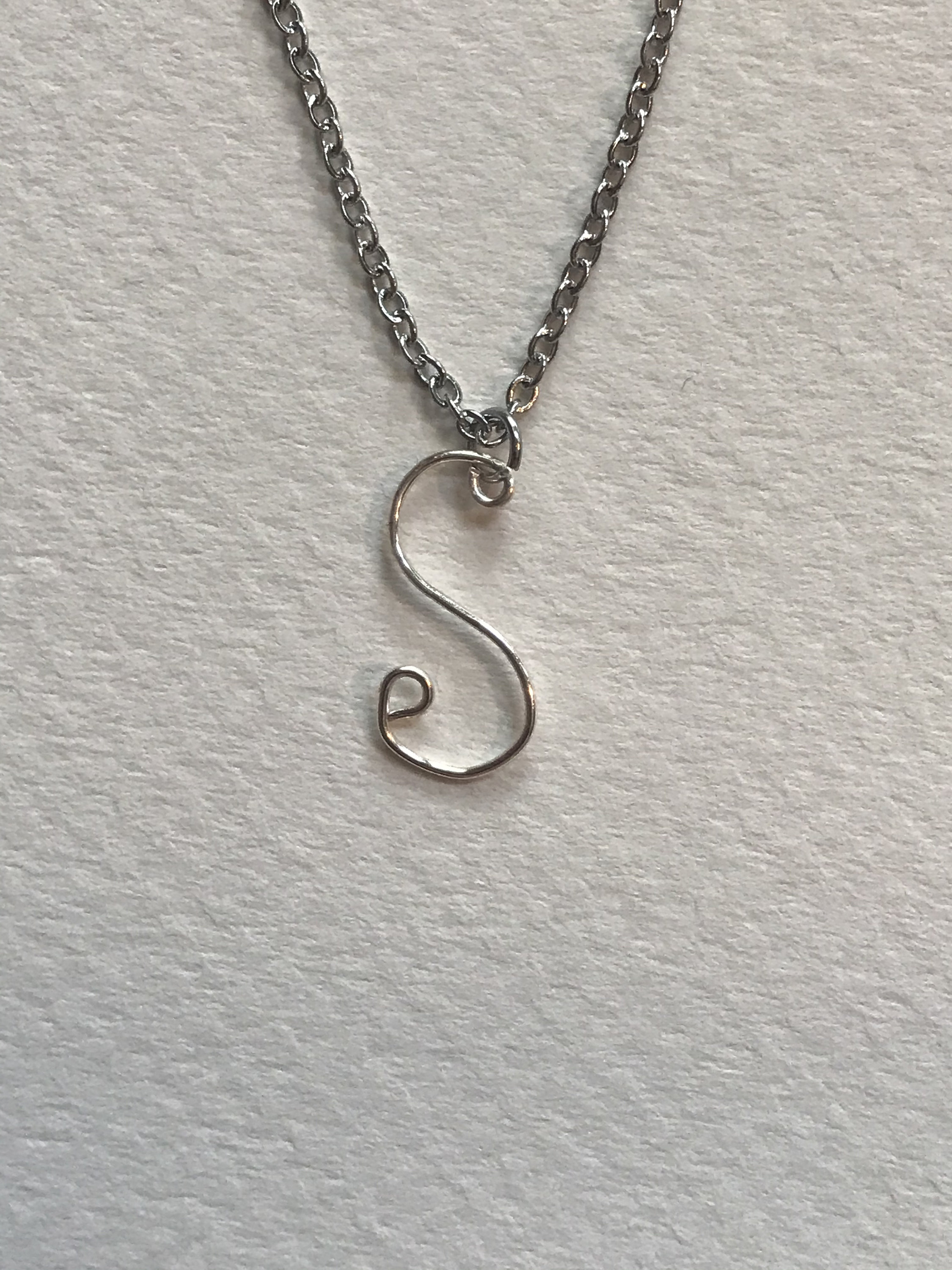 Wire Letter Necklace Etsy