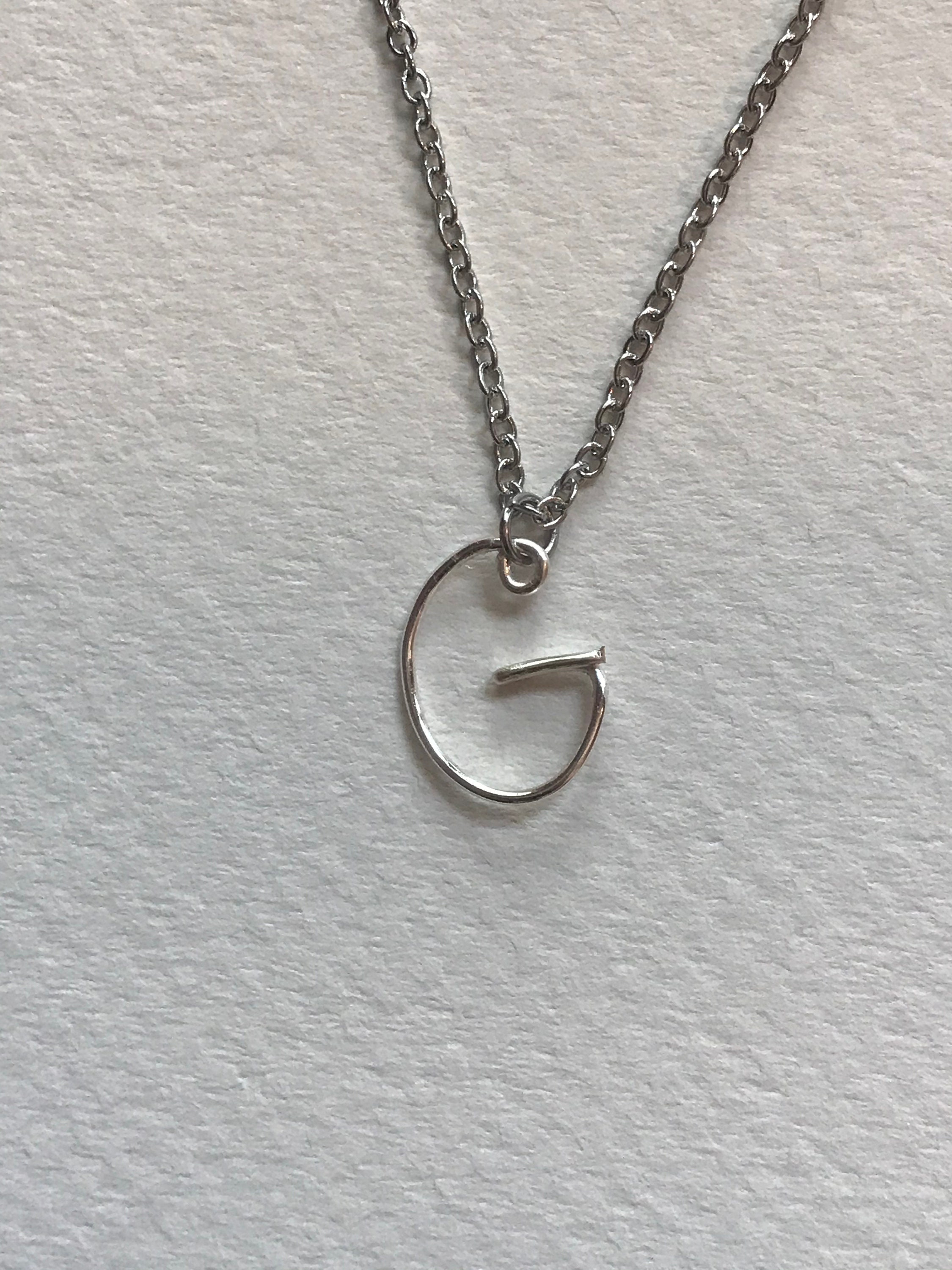 Wire Letter Necklace Etsy