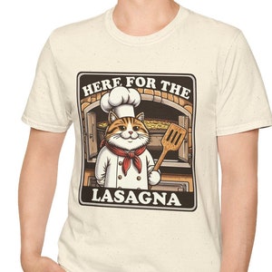 Here For The Lasagna Funny Cat Italian Food T-Shirt