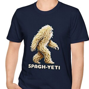 Spaghetti Pasta Ramen Noodle Sasquatch Yeti T-Shirt image 1