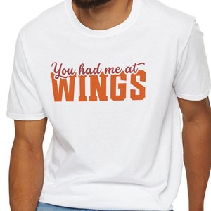 Wings T-Shirt, Buffalo Chicken Tee, Food Lover Shirt, Unisex Graphic Top, Gift for Wing Fans, Chicken Wing Apparel, Funny Wing Quote Tee