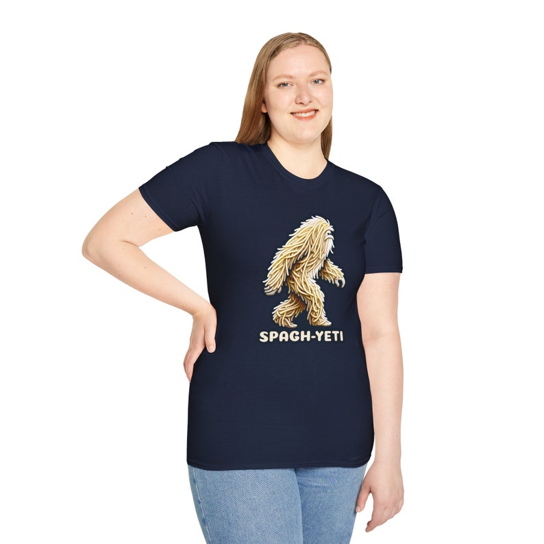 Spaghetti Pasta Ramen Noodle Sasquatch Yeti T-Shirt image 10