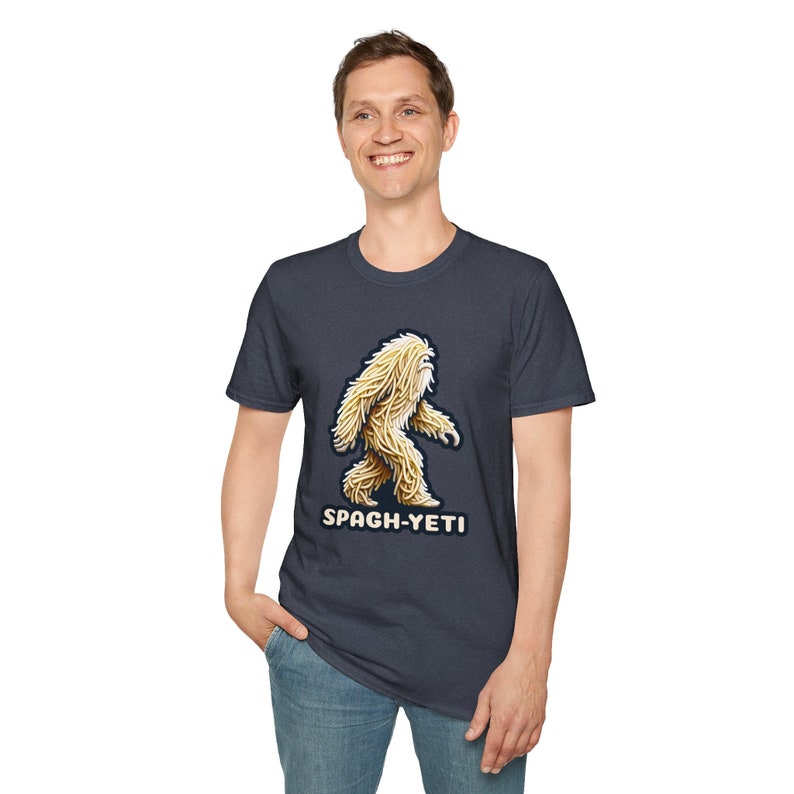 Spaghetti Pasta Ramen Noodle Sasquatch Yeti T-Shirt image 6