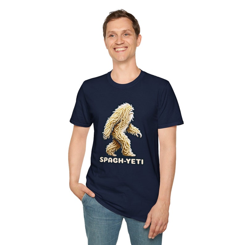 Spaghetti Pasta Ramen Noodle Sasquatch Yeti T-Shirt image 1