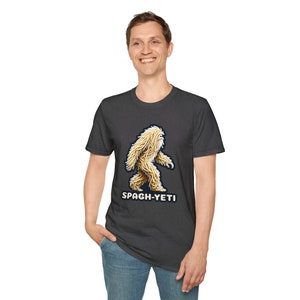Spaghetti Pasta Ramen Noodle Sasquatch Yeti T-Shirt image 8