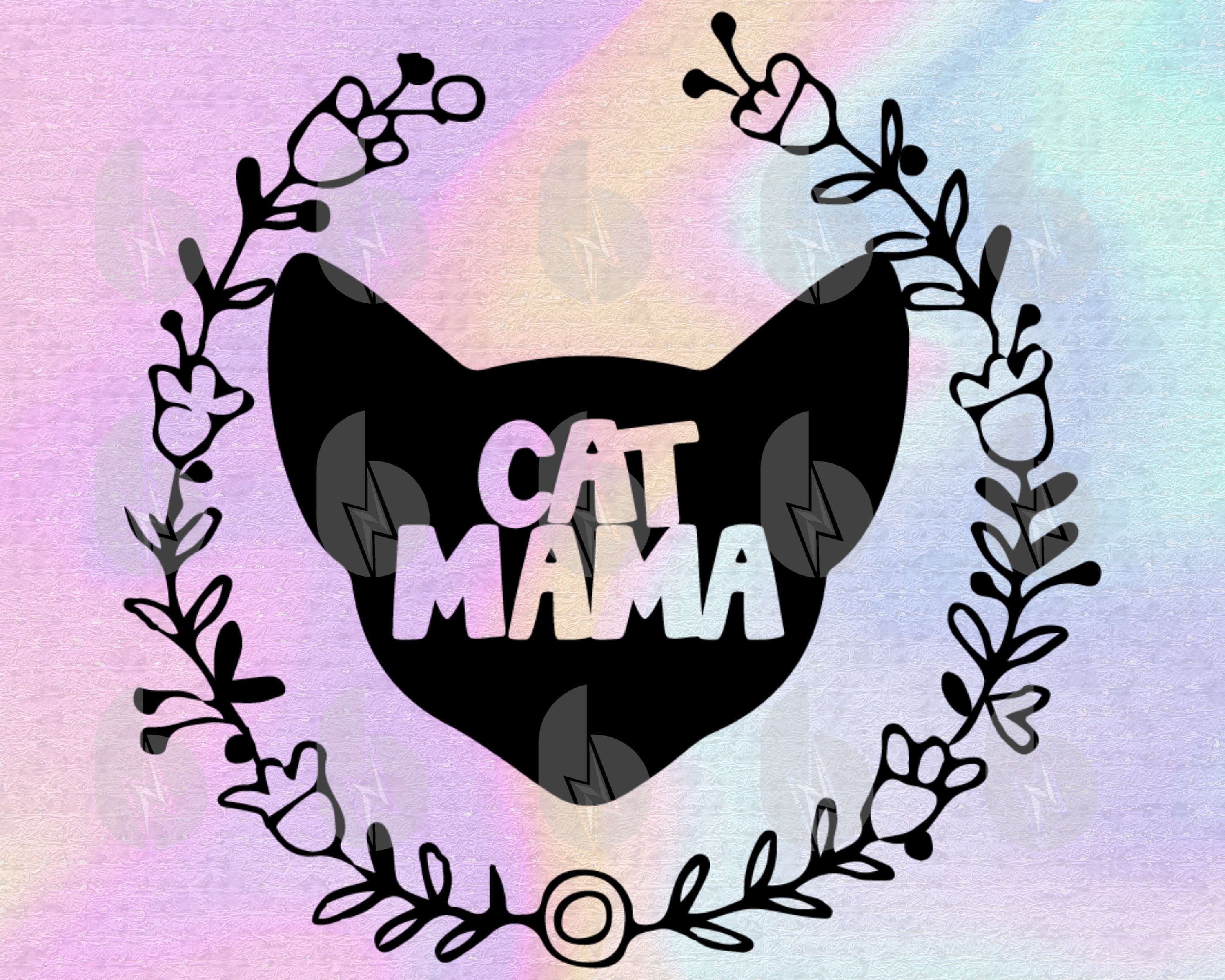 Floral Cat Mama Svg Files for Cricut Silhouette Laser Cut | Etsy