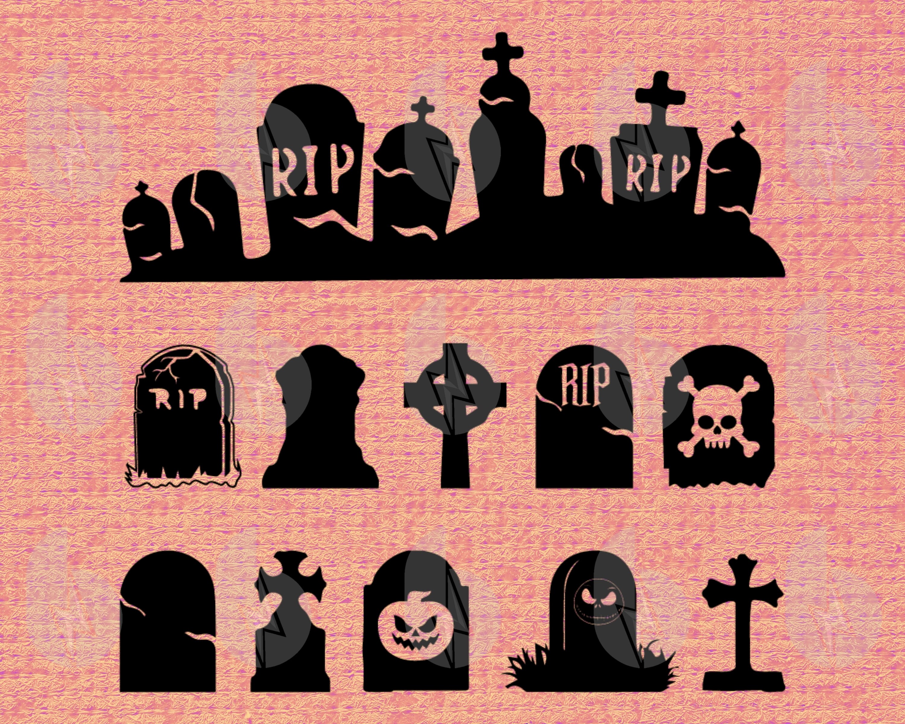 Halloween Tombstone Bundle SVG Dateien für Cricut Silhouette | Etsy
