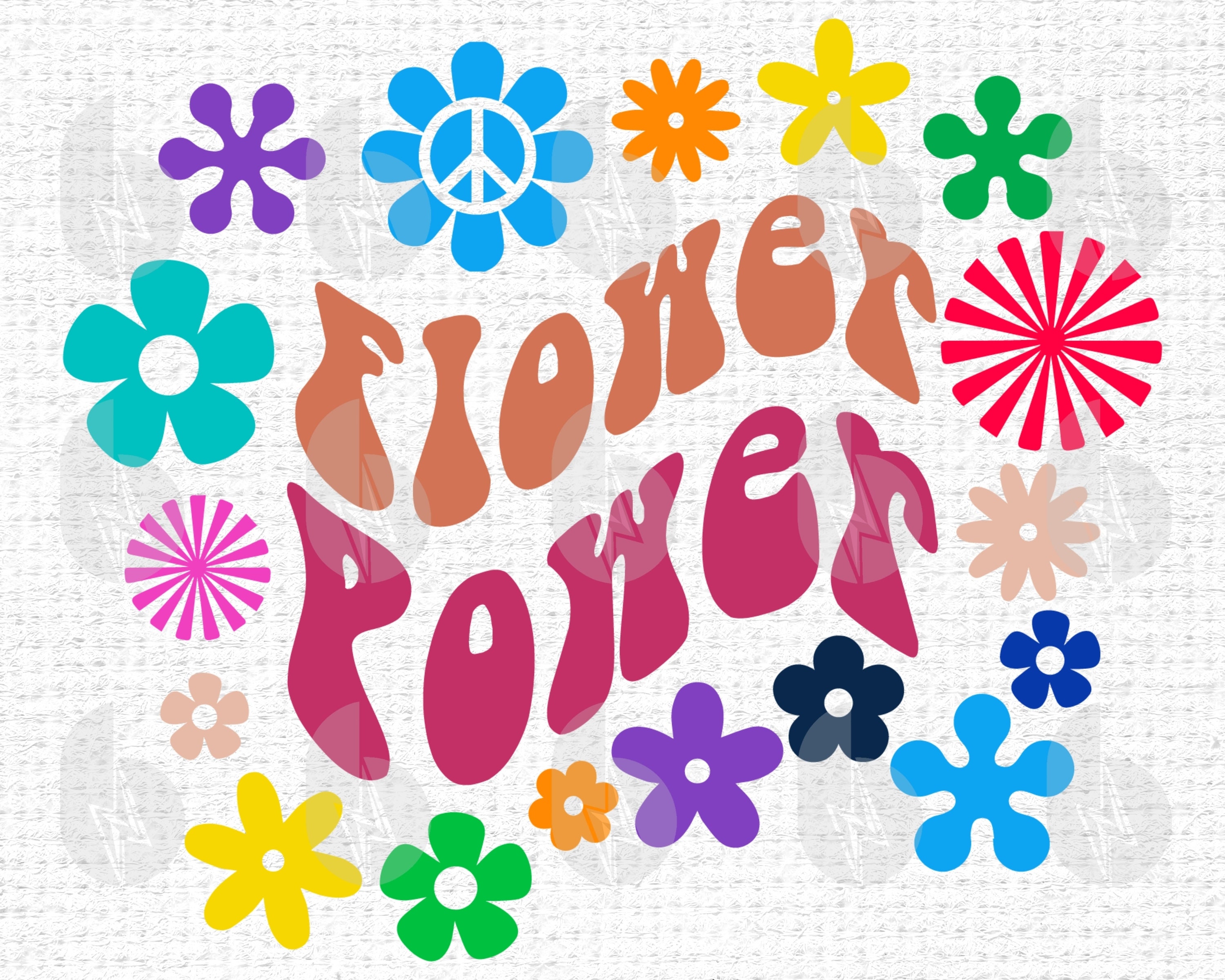 Groovy Flower Power Svg Files for Cricut Hippie SVG for | Etsy
