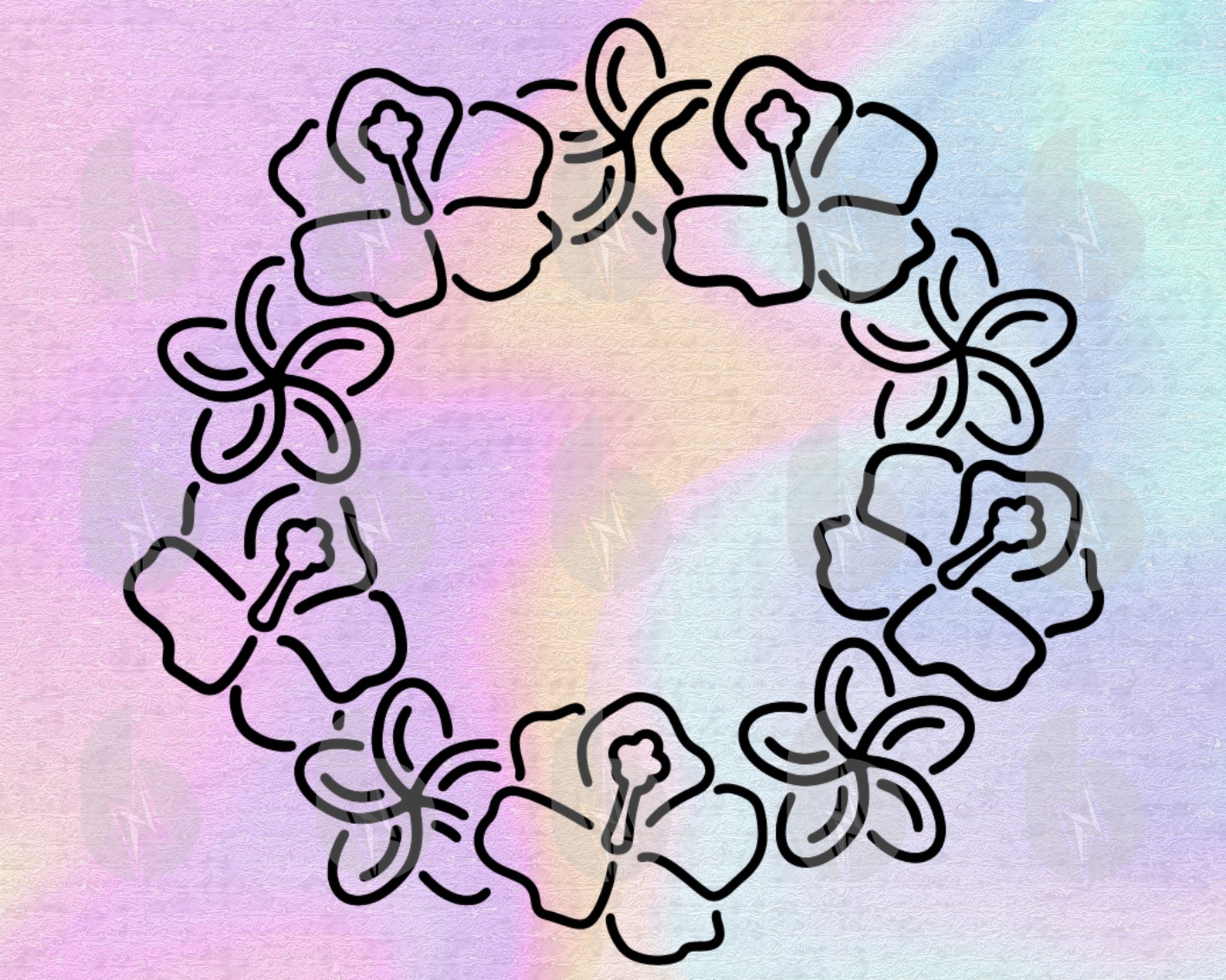 Hawaiian Flower Necklace Svg Files for Cricut Silhouette Cut | Etsy