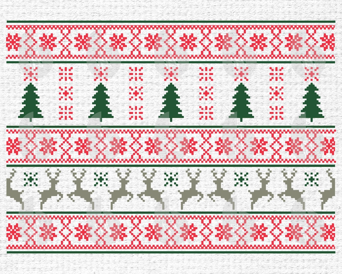 Ugly Christmas Sweater Pattern Svg files for Cricut | Etsy