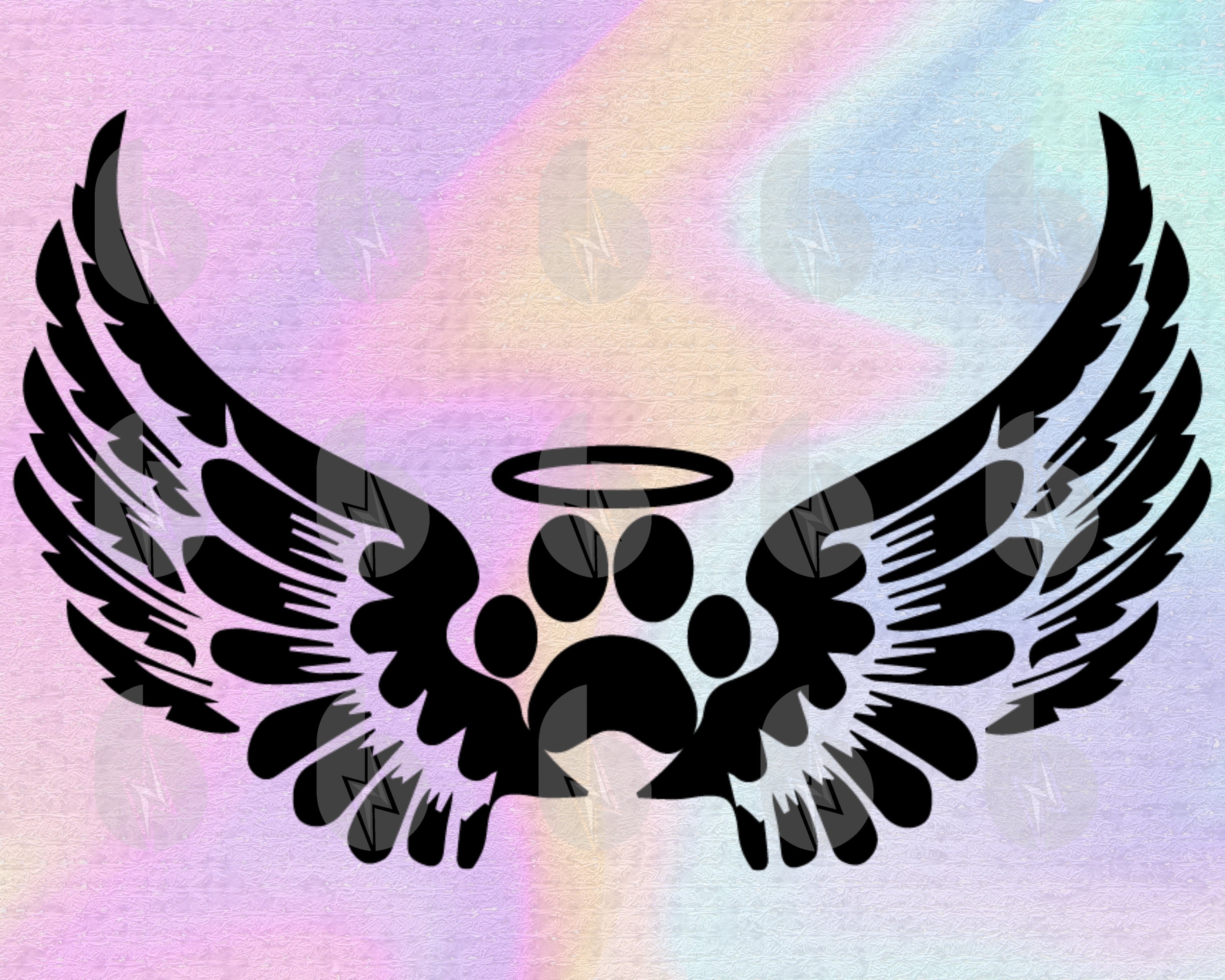 Dog Paw Angel Wings SVG