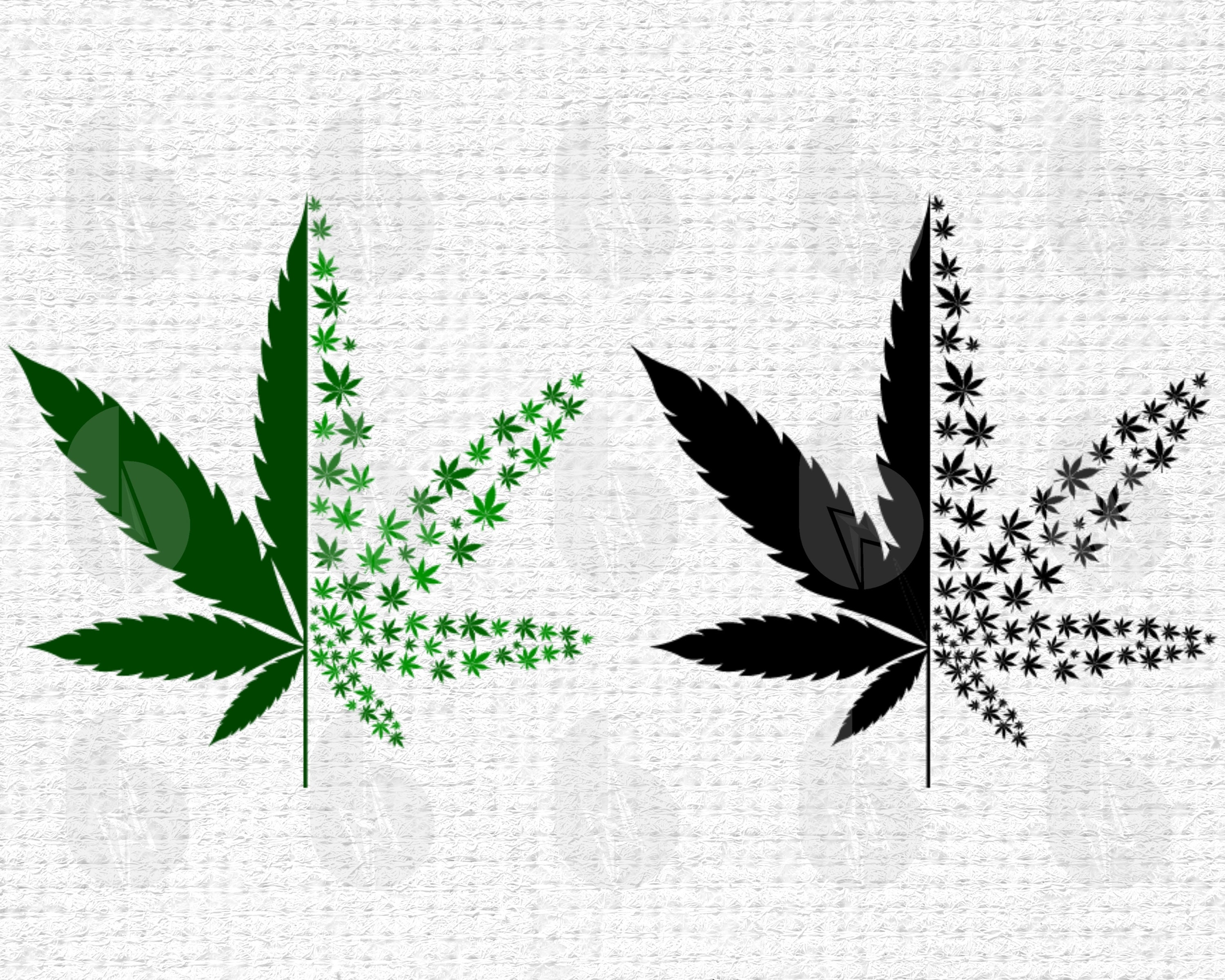 Split Half Weed Cannabis SVG Files for Cricut Silhouette Cut Etsy