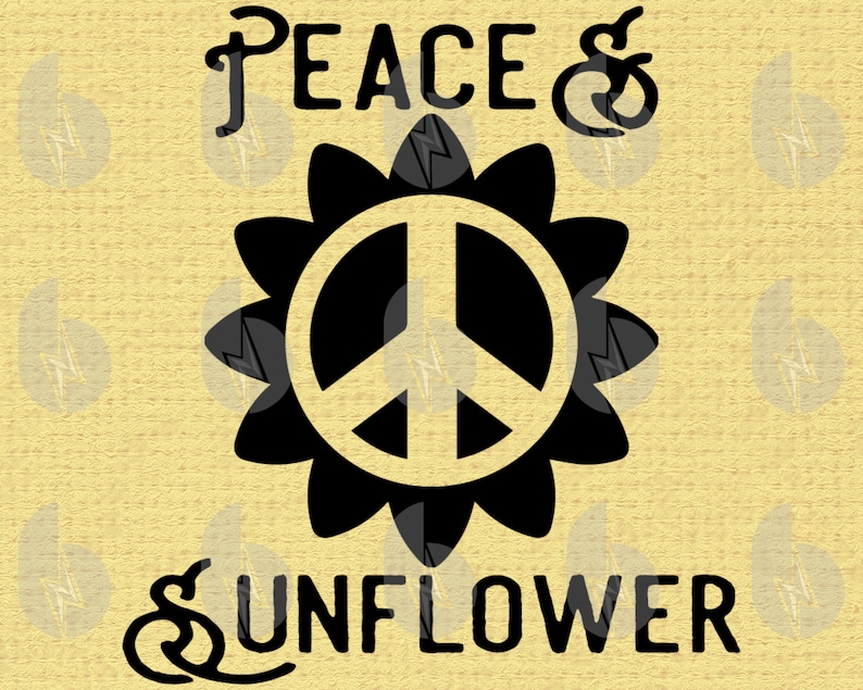 Cut File Sunflower Svg Peace Sign Svg Decal Instant Digital Download! Png Eps Dxf Clipart Peace /& Sunflower Svg