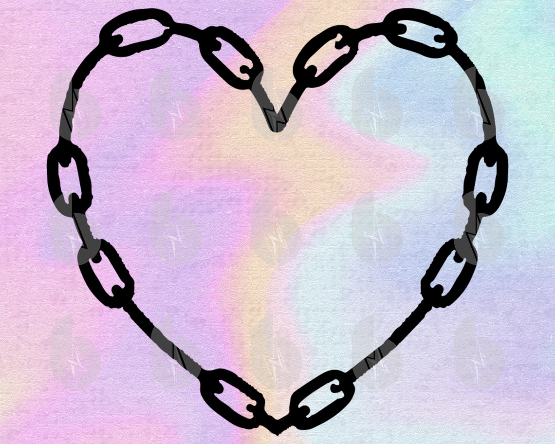 Chain Link Heart Svg files for Cricut Silhouette Laser Cut Etsy