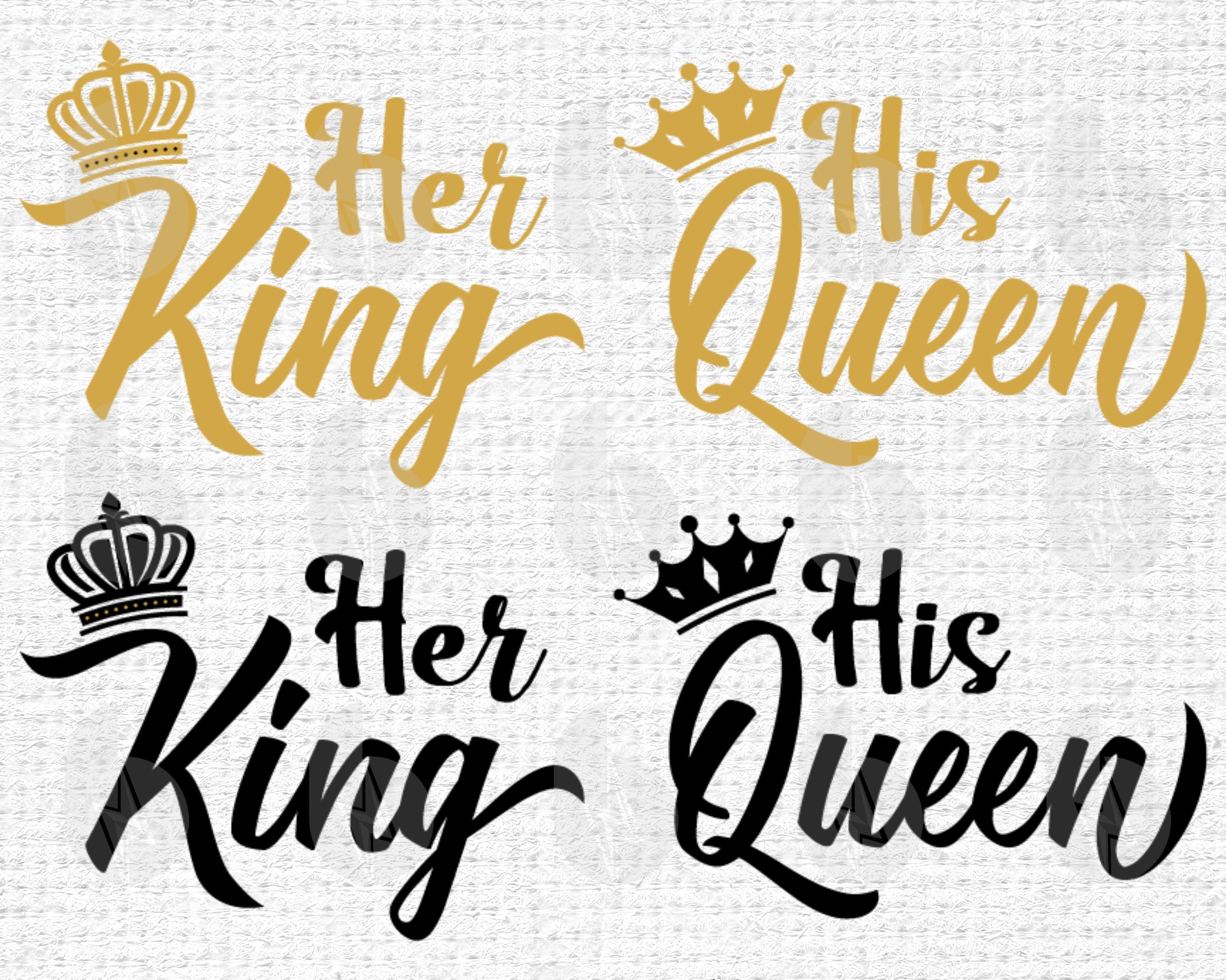 Her King Svg His Queen Svg King And Queen Svg Couple Svg Etsy