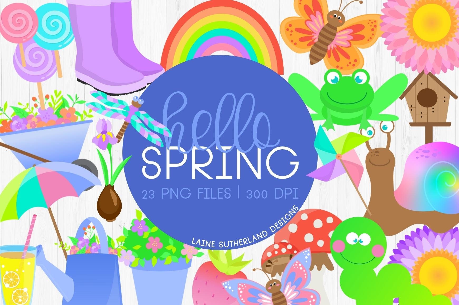 Hello Spring Clip Art Set - Etsy