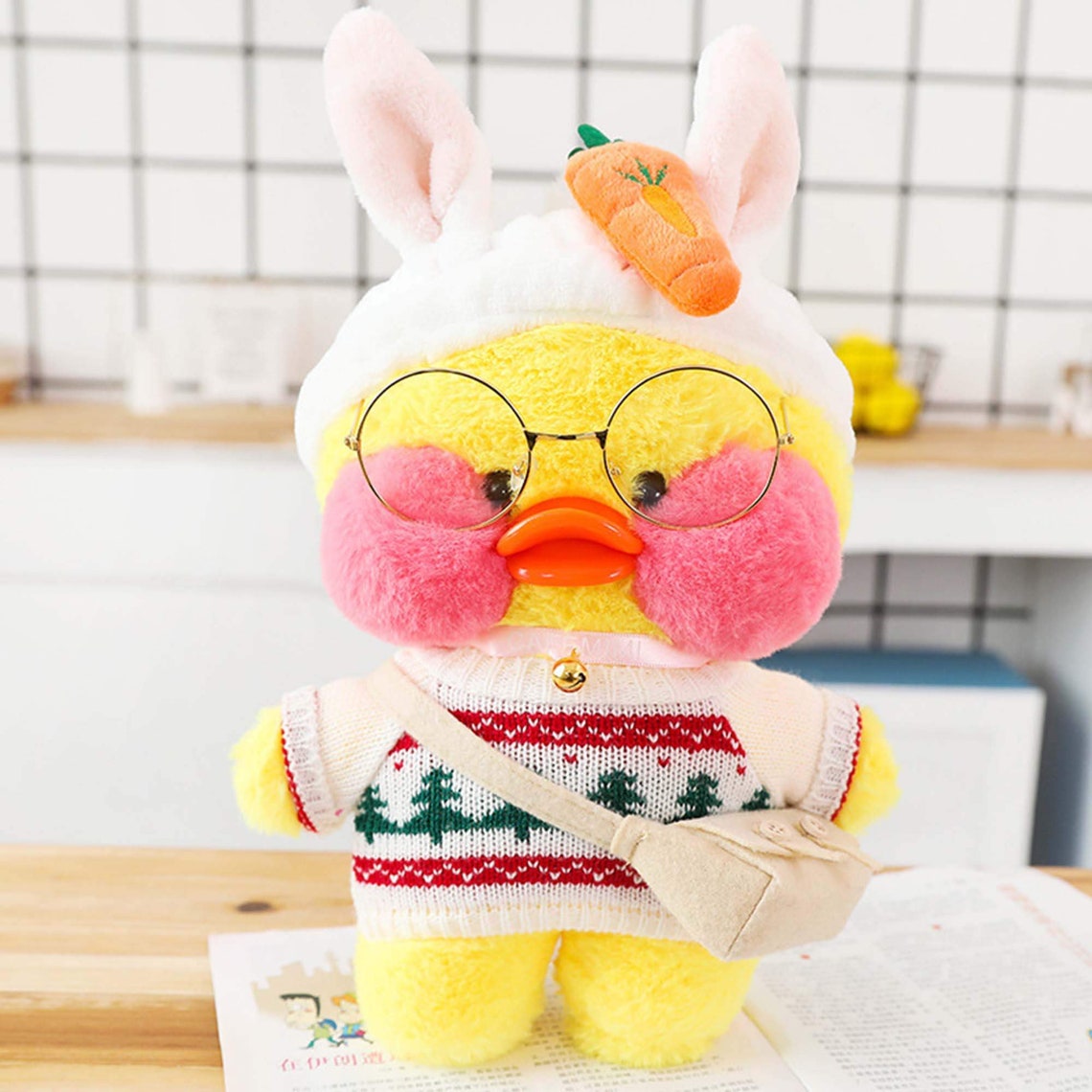 Jouet en peluche de canard jaune Kawaii Poupée de canard Etsy