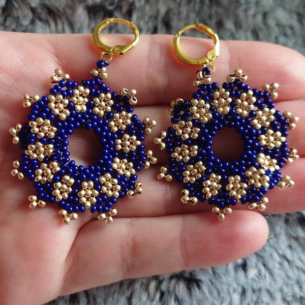 Charming Beaded Round Earrings Gold Silver 18k gold, Variety of Colors