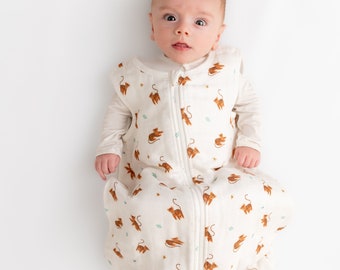 0.8 TOG Baby Sleep Sack, Wearable Blanket, 0-6 Months, Animal Prints