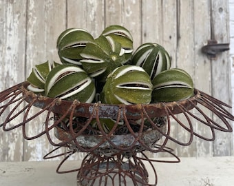 Slit Green Limes, natural holiday, bowl filler, set of 10