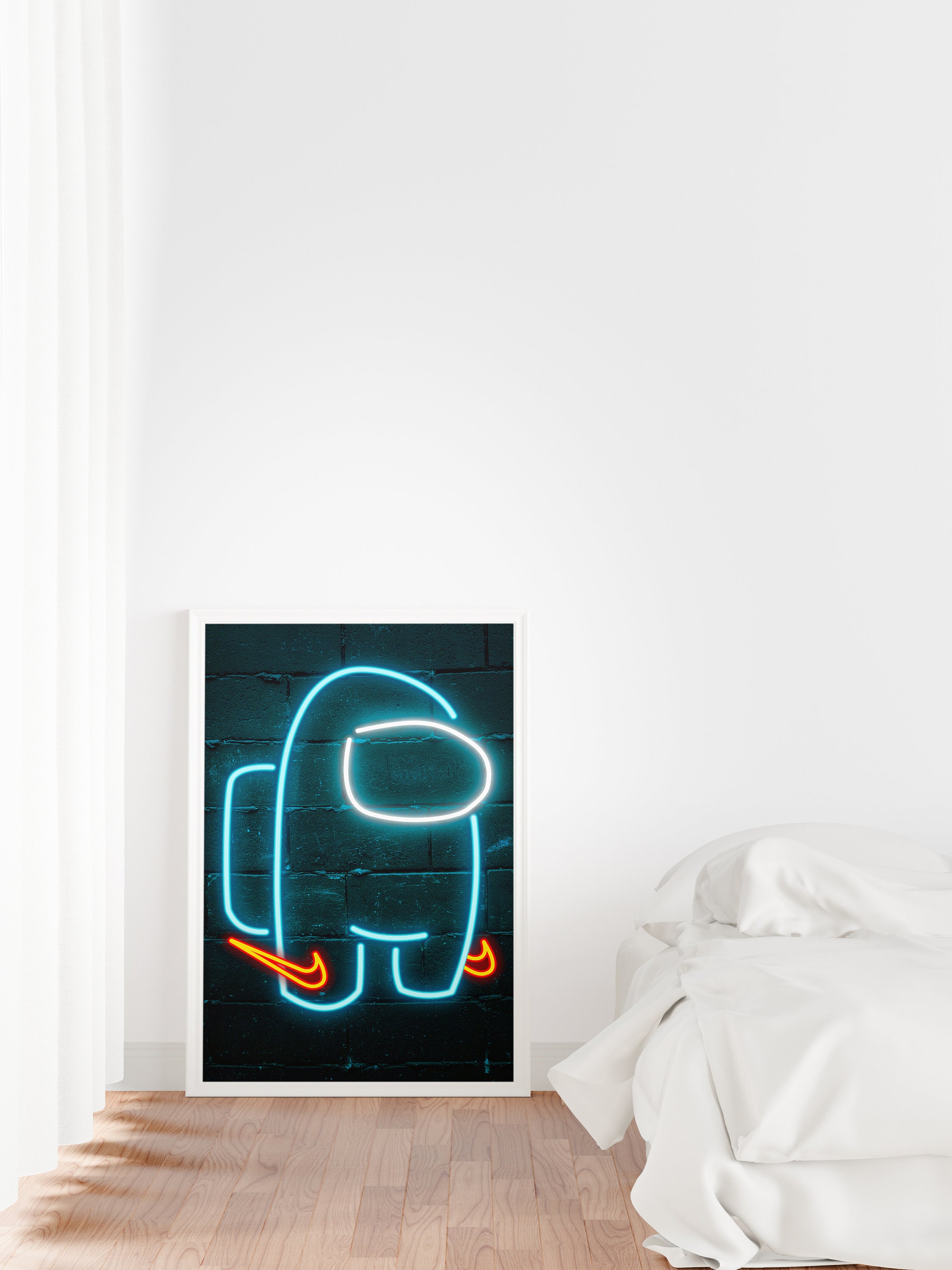 Among Us art print neon print wall art graffiti street art | Etsy