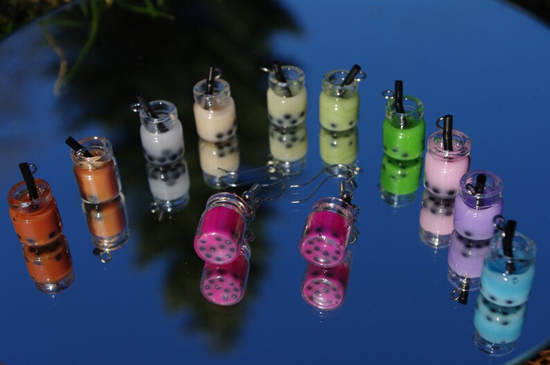Bubble tea earrings