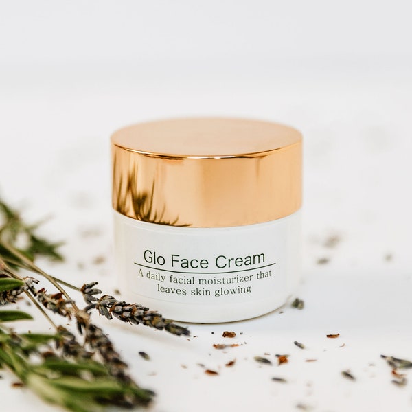 Crème visage Glo | Hydratant quotidien pour le visage | Booste l'éclat de la peau | Hydrate et lisse la peau très sèche et desséchée | Réduit le cercle des yeux et les pores