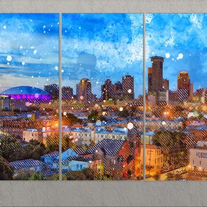 New Orleans Canvas Print, New Orleans Skyline, New Orleans Wall Art