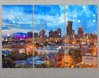 New Orleans Canvas Print, New Orleans Skyline, New Orleans Wall Art