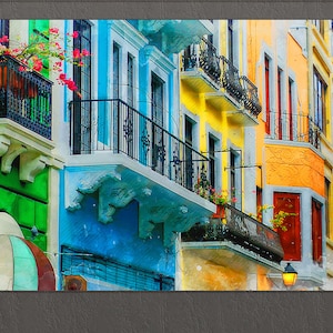 San Juan Canvas Print, San Juan Architecture, San Juan Wall Art, Puerto Rico