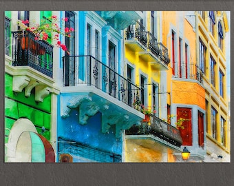 San Juan Canvas Print, San Juan Architecture, San Juan Wall Art, Puerto Rico