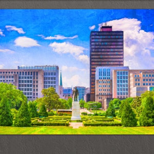 Baton Rouge Canvas Print, Baton Rouge Skyline, Baton Rouge Wall Art, Louisiana