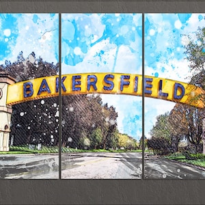 Bakersfield Canvas Print, Bakersfield Downtown, Bakersfield Wall Art