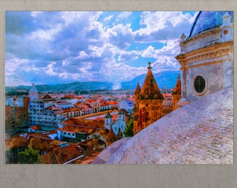 Ecuador Wall Art, Cuenca Canvas Print, Cuenca Skyline, Cuenca Wall Art, Ecuador