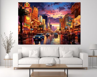 Las Vegas Canvas Print, Las Vegas Painting, Las Vegas Sign, Las Vegas Wall Art, Nevada